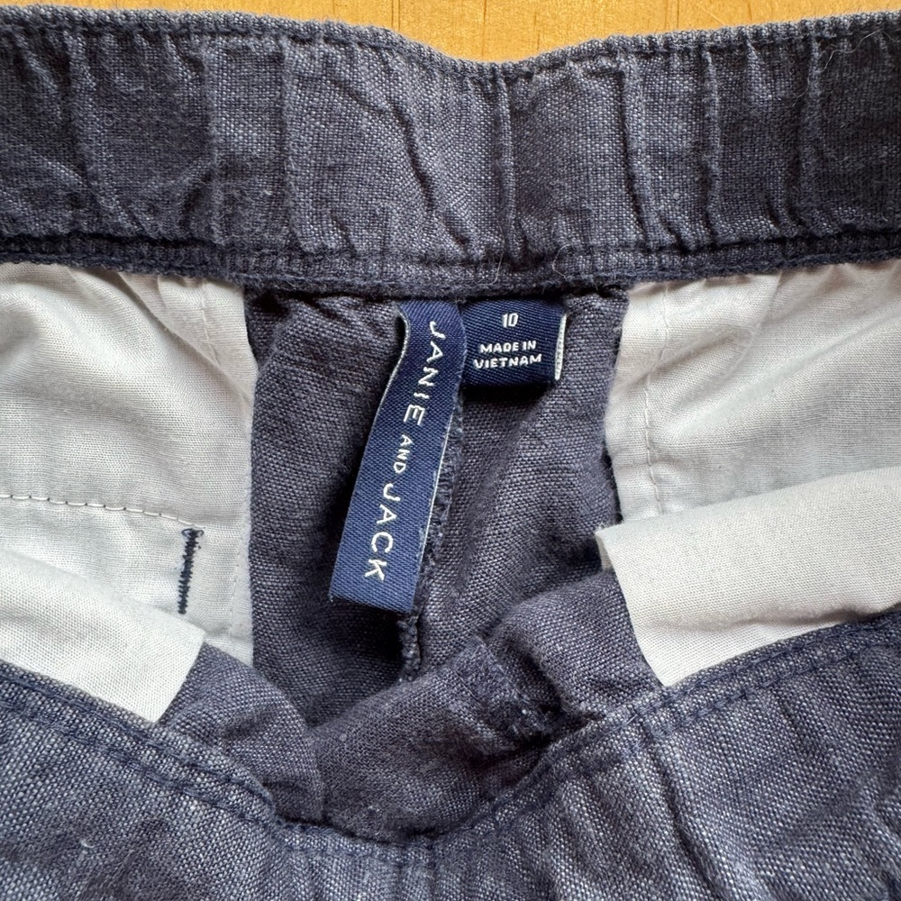 Janie and Jack navy Kids linen pants - Picture 3 of 6